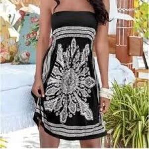 Venus Strapless Boho Cover Up Dress